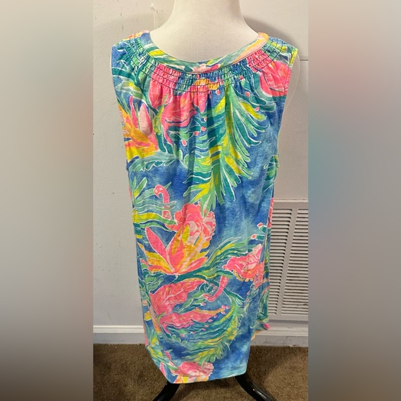 Lilly Pulitzer Women’s Essie Dress Showstopper Flamingo Floral Resortwear XL - Picture 4 of 5